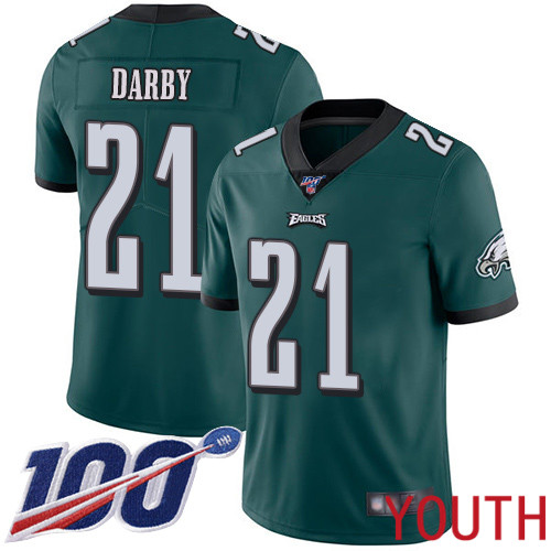 Youth Philadelphia Eagles #21 Ronald Darby Midnight Green Team Color Vapor Untouchable NFL Jersey Limited 100th->youth nfl jersey->Youth Jersey